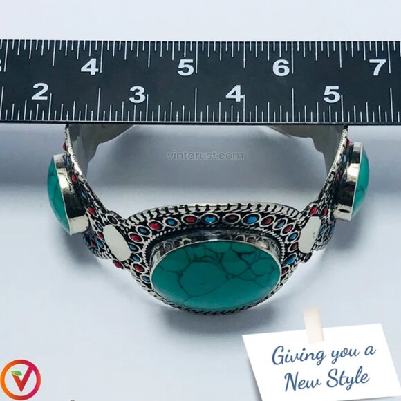 Single Handmade Kuchi Cuff Bracelet: Afghan Tribal Jewelry - Picture 7 of 7